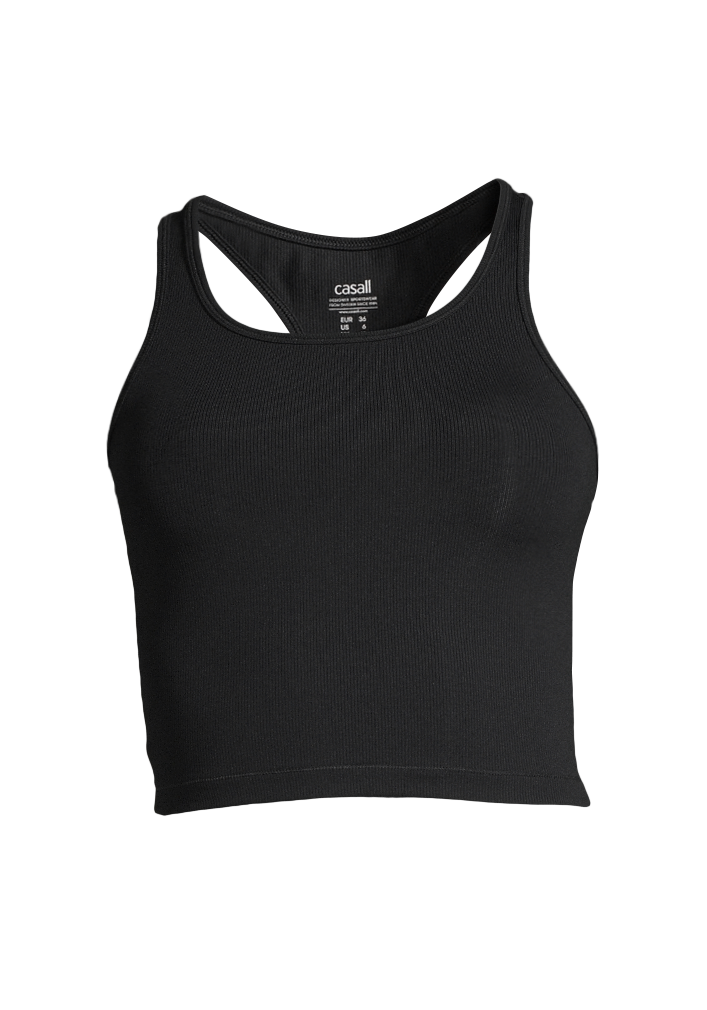 Crop Rib Racerback – Black