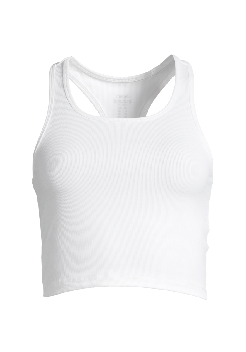 Crop Rib Racerback – White