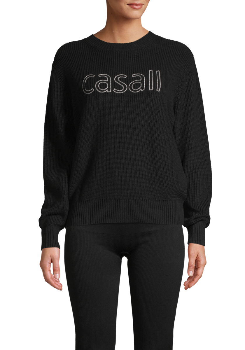 Knitted Logo Sweater – Black