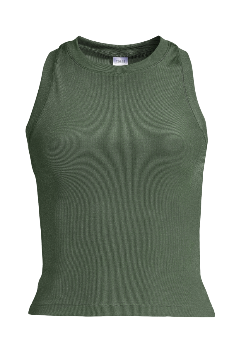 Shiny Rib Crop Top – Northern green