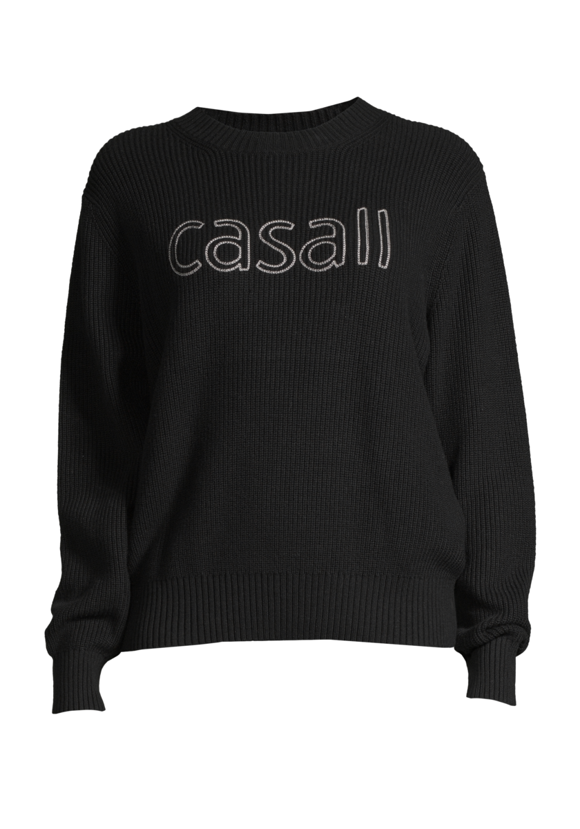 Knitted Logo Sweater – Black