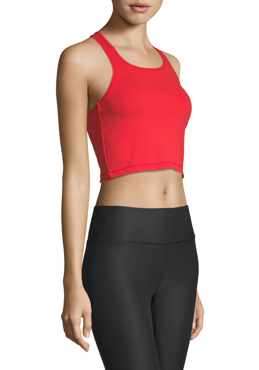 Crop Rib Racerback – Impact Red